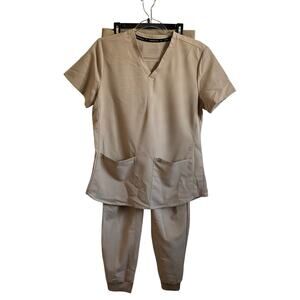 Fabletics Women’s Khaki Scrubs Set - Size Small Tall